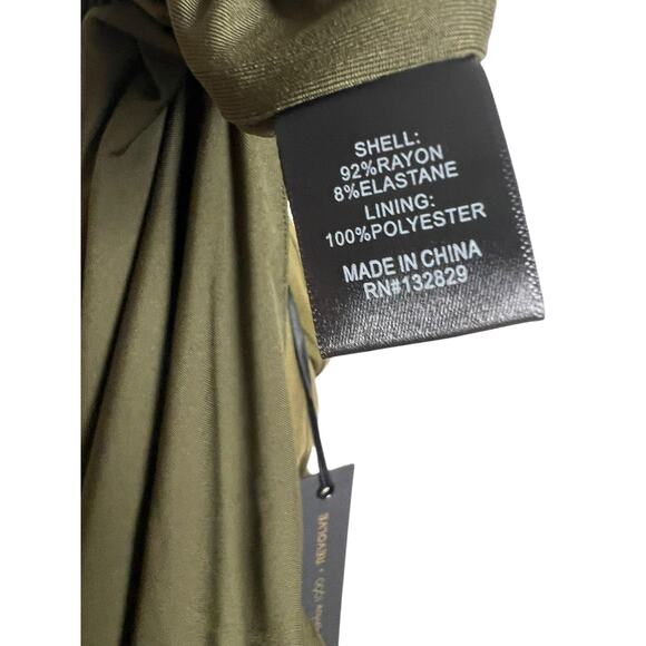 House of Harlow Frederica Midi Halter Dress Olive Green Size L - Picture 10 of 10